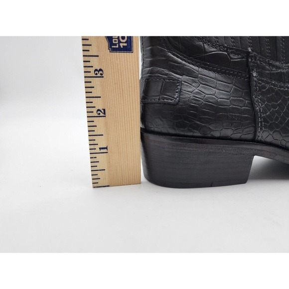 Vintage Foundry Co Main Chelsea Boot Black Leather Croc Embossed Size 7 - Picture 9 of 12